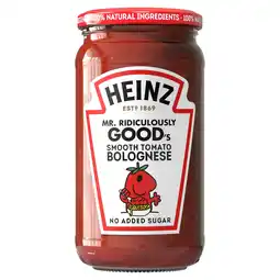 Tesco Heinz Smooth Tomato Bolognese Pasta Sauce 490g offer