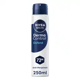 Tesco NIVEA MEN Derma Control Defend Antiperspirant Deodorant Spray 250ml offer