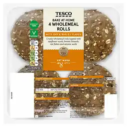 Tesco Tesco Bake at Home Wholemeal rolls 240g offer