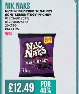 Bestway NIK NAKS Nice 'n' spicy/rib 'n' saucy/ sc 'n' lemon/tngy 'n' chsy offer