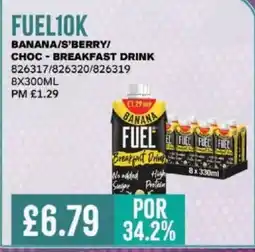 Bestway FUEL10K Banana/s'berry/ choc - breakfast drink offer