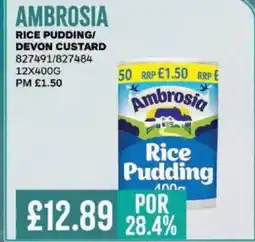 Bestway AMBROSIA Rice pudding/ devon custard offer