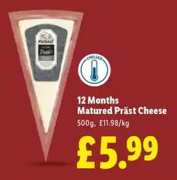 Lidl 12 Months Matured Präst Cheese offer
