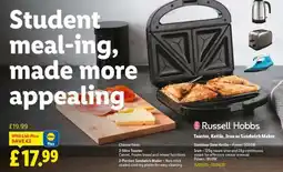 Lidl Russell Hobbs Toaster, Kettle, Iron or Sandwich Maker offer