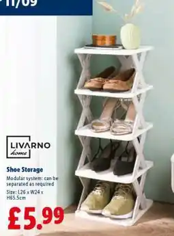 Lidl LIVARNO home Shoe Storage offer