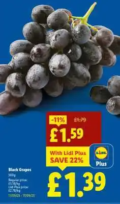 Lidl Black Grapes offer