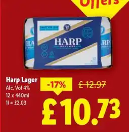 Lidl Harp Lager offer