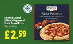 Lidl Smoked Salami & Nduja Pepperoni Stone Baked Pizza offer