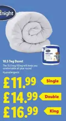 Lidl 10.5 Tog Duvet offer