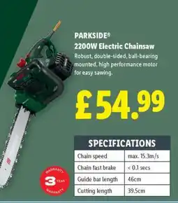 Lidl PARKSIDE 2200W Electric Chainsaw offer