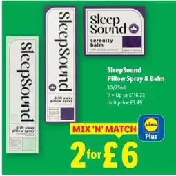 Lidl SleepSound Pillow Spray & Balm offer