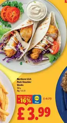 Lidl Northern Irish Pork Shoulder Steaks offer