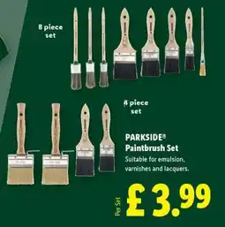 Lidl PARKSIDE Paintbrush Set offer