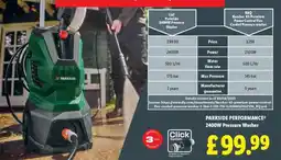 Lidl PARKSIDE PERFORMANCE 2400W Pressure Washer offer