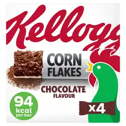 Tesco Kellogg's Corn Flakes Chocolate Flavour Cereal Milk Bars 4 x 24g offer