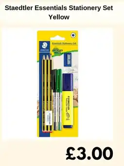 Sainsbury's Staedtler Essentials Stationery Set Yellow offer