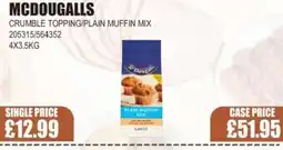 Bestway MCDOUGALLS Crumble topping/plain muffin mix offer