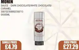 Bestway MONIN Sauce - dark chocolate/white chocolate/ caramel offer