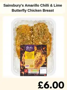 Sainsbury's Sainsbury's Amarillo Chilli & Lime Butterfly Chicken Breast offer