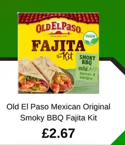 Asda Old El Paso Mexican Original Smoky BBQ Fajita Kit offer
