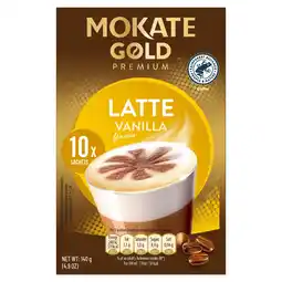 Iceland Mokate Gold Premium Latte Vanilla Flavour 10 x 14g (140g) offer