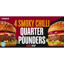Iceland Iceland 4 Smoky Chilli Quarter Pounders 454g offer