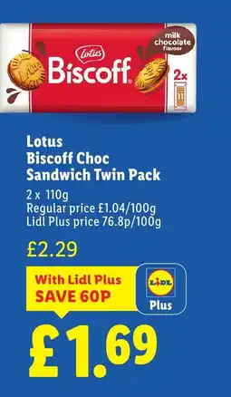 Lidl Lotus Biscoff Choc Sandwich Twin Pack offer