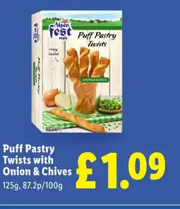 Lidl Puff Pastry Twists with Onion & Chives offer