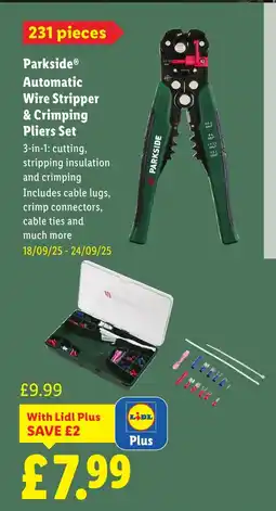 Lidl Parkside Automatic Wire Stripper & Crimping Pliers Set offer