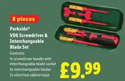 Lidl Parkside VDE Screwdriver & Interchangeable Blade Set offer
