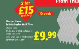 Lidl Livarno Home Self-Adhesive Wall Tiles offer