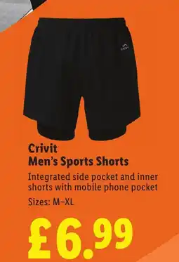Lidl Crivit Men's Sports Shorts offer
