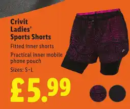 Lidl Crivit Ladies' Sports Shorts offer