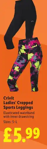 Lidl Crivit Ladies' Cropped Sports Leggings offer