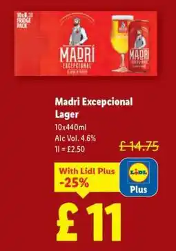 Lidl Madri Excepcional Lager offer