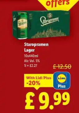 Lidl Staropramen Lager offer
