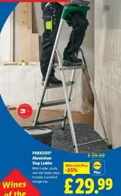 Lidl Parkside Aluminium Step Ladder offer