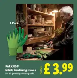Lidl PARKSIDE Nitrile Gardening Gloves offer