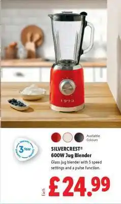 Lidl SILVERCREST 600W Jug Blender offer