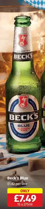 Aldi Beck's Blue offer