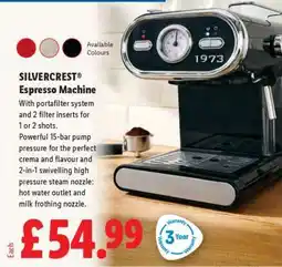 Lidl Silvercrest Espresso Machine offer