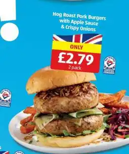 Aldi Hog Roast Pork Burgers offer