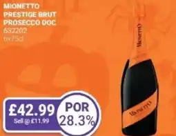 Bestway Mionetto prestige brut prosecco doc offer