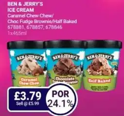Bestway BEN & JERRY'S ICE CREAM Caramel Chew Chew/ Choc Fudge Brownie/Half Baked offer