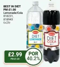 Bestway BEST IN DIET Lemonade/Cola offer