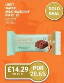 Bestway Lindt wafer milk hazelnut offer