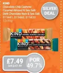 Bestway KIND Chocolate Chip Cashew/ Caramel Almond & Sea Salt/ Dark Chocolate Nuts & Sea Salt offer