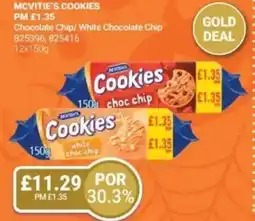 Bestway MCVITIE'S Cookies Chocolate Chip/White Chocolate Chip offer