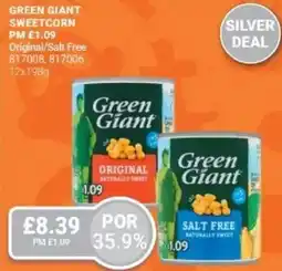 Bestway Green giant sweetcorn Original/Salt Free offer