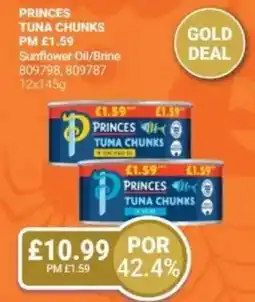 Bestway PRINCES Tuna chunks Sunflower Oil/Brine offer